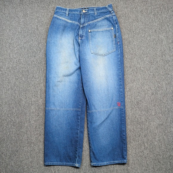 Sean John Vintage Y2K Baggy Wide Leg Jeans 34 Blue Cotton Streetwear Hip Hop — photo 2